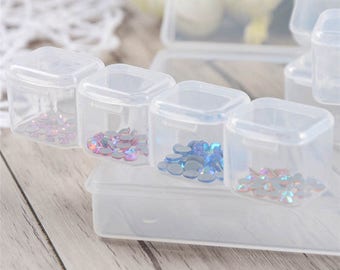 10 Grid Adjustable Transparent Jewelry Storage Box Ring Earring Beads Case  Plastic Portable Organizer Box 12.8 X 6.5 X 2.2cm Mini Container 