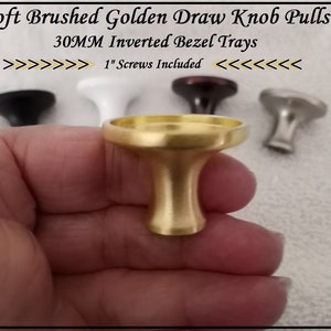 Soft Gold Dresser Knobs DIY 30MM Blank Bezel Tray Draw Pulls Great DIY Projects Kitchen Handle Pulls Make Your Own Kitchen Cabinet Knobs