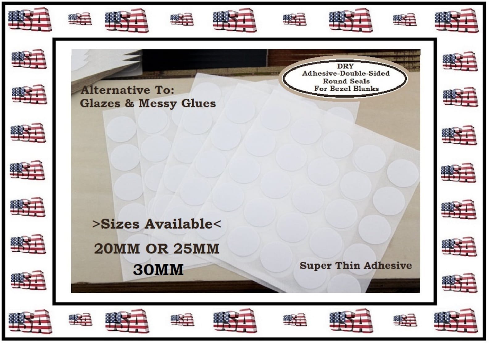 20MM 25MM 30MM Double Sided Circle Adhesive Tape Paper Thin Etsy