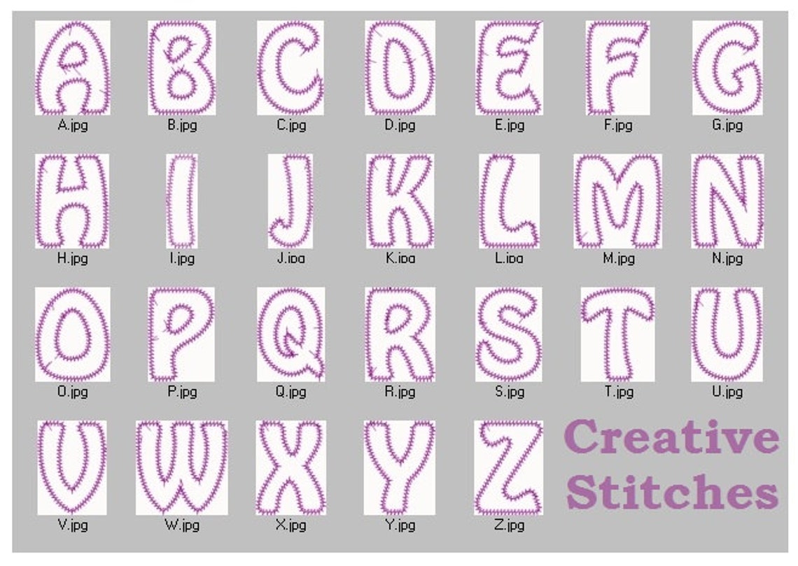 Alphabet Letters Applique Embroidery Machine Designs Fonts 4 Etsy