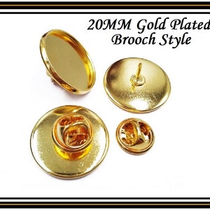 20MM Blank Bezel Gold Brooch Pin Blank Bezel Hat Pin 20MM Base Bezel ...