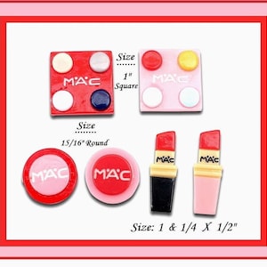 Make Up Resin Flat Backs (12) Cell Phone Embellishments Flatbacks DIY Craft Project Scrapbooking Girl Hair Bow Hair Pin Eye Shadow Lip Stick