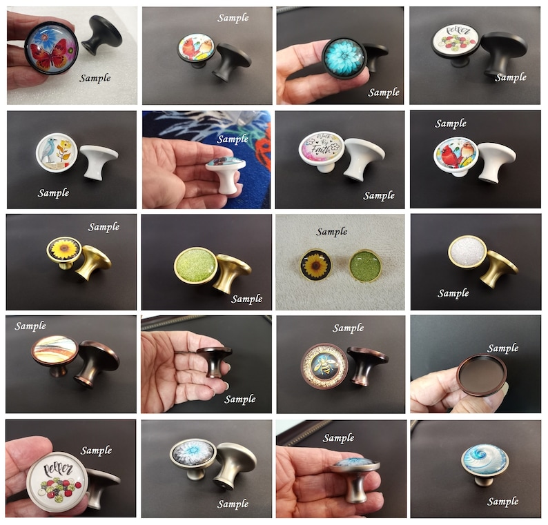 Brand New Colors Blank Bezel Kitchen Knobs 30MM Blank Bezel Tray ...