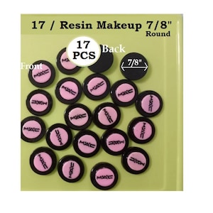 Makeup Resin Flat Backs (17) Cell Phone Embellishment Flatbacks DIY Craft Project Scrapbooking Hair Bow Hair Pin Blush Makeup Flatbacks