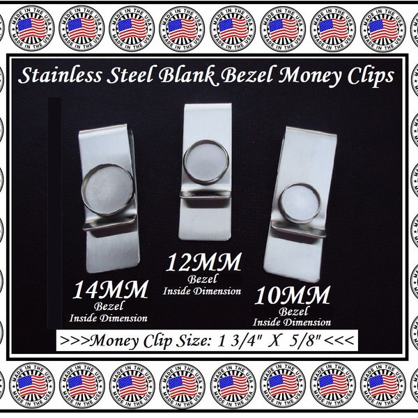 Bezel Stainless Steel Antique Silver Blank Bezel Money Clips Great For Journal Clip Notebook Clip Binder Clip Choice 14MM 12MM OR 10MM Bezel