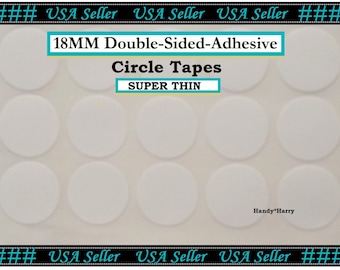 18MM Double Sided Circle Adhesive Tape Paper Thin (100) Circle Adhesives Round Double Sided Adhesive Tape Throw Away UR Glue DIY Jewelry