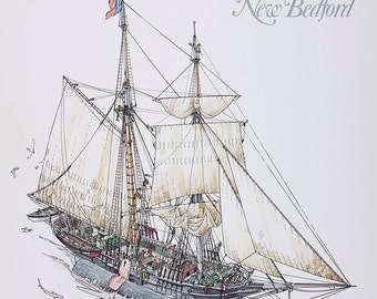 The Whaling Museum of New Bedford, signed by artist