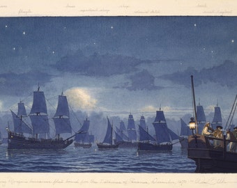 Henry Morgan's buccaneer fleet bound for the Isthmus of Panama, December 1670.