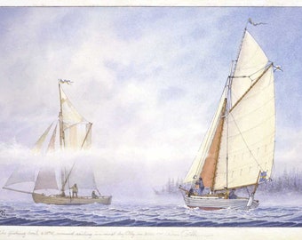 Elly das Fischerboot ca. 1875 und Elly die Yacht 2001.