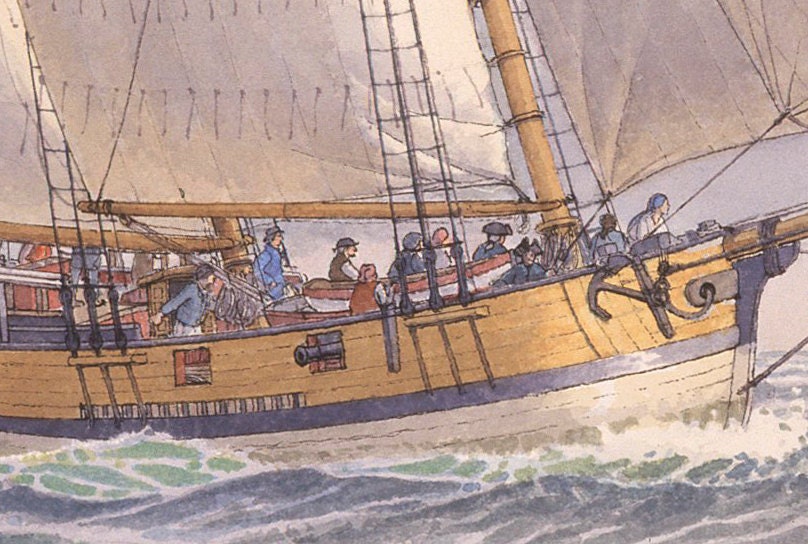 Continental Schooner HANNAH Evading HMS LIVELY, 1775. - Etsy