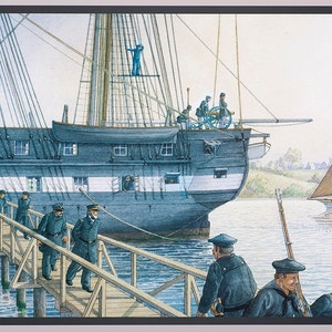 USS CONSTITUTION 1797 - 1997 The life of a ship.  Signed by the artist.