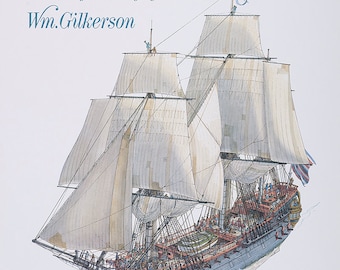 The Ships of John Paul Jones, signed by artist.