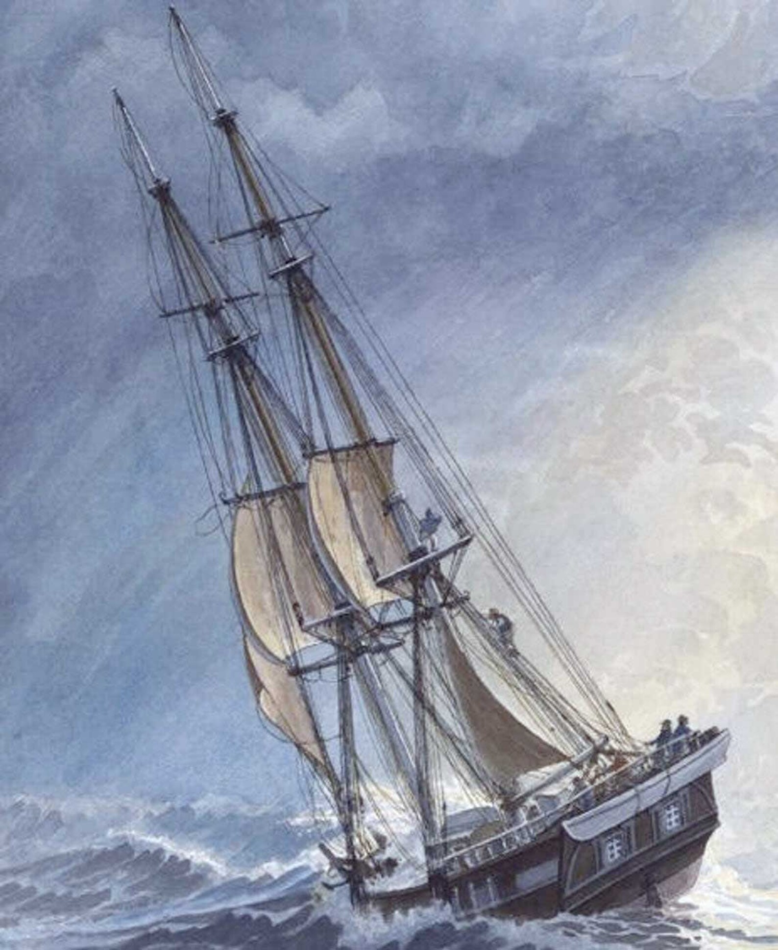 Brig Pilgrim in a Gale off Pt. Conception Standing off Shore. - Etsy