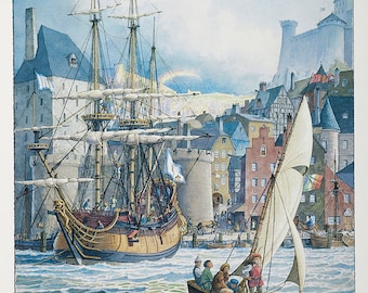VESSLE swept along the waterfront.  Signed by the artist