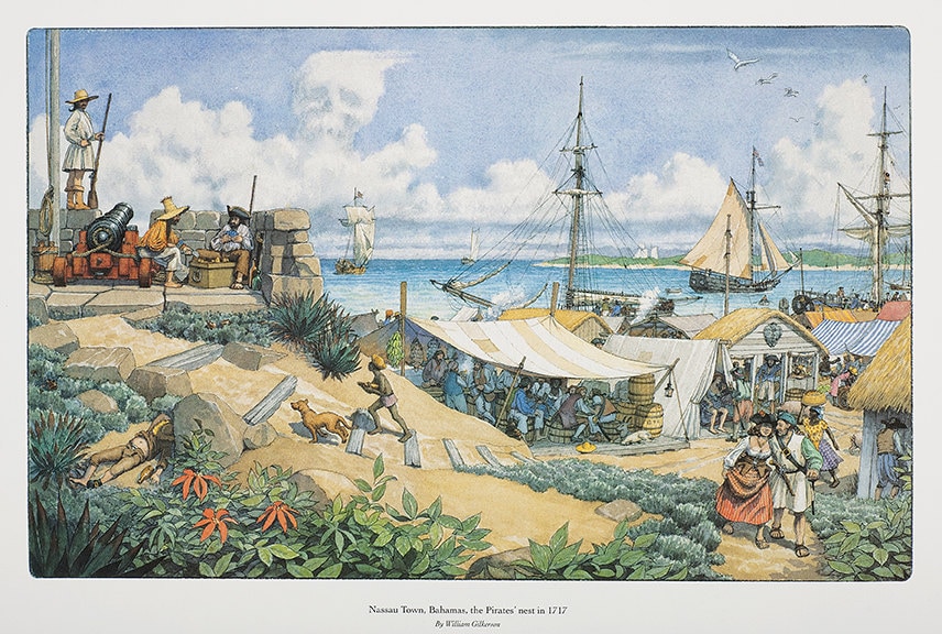 Nassua Town, Bahamas, le nid de pirate en 1717, signé par l'artiste - Etsy  Canada