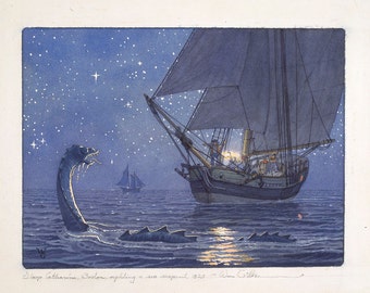 Sloop Catherine, Boston, sighting a sea serpent.