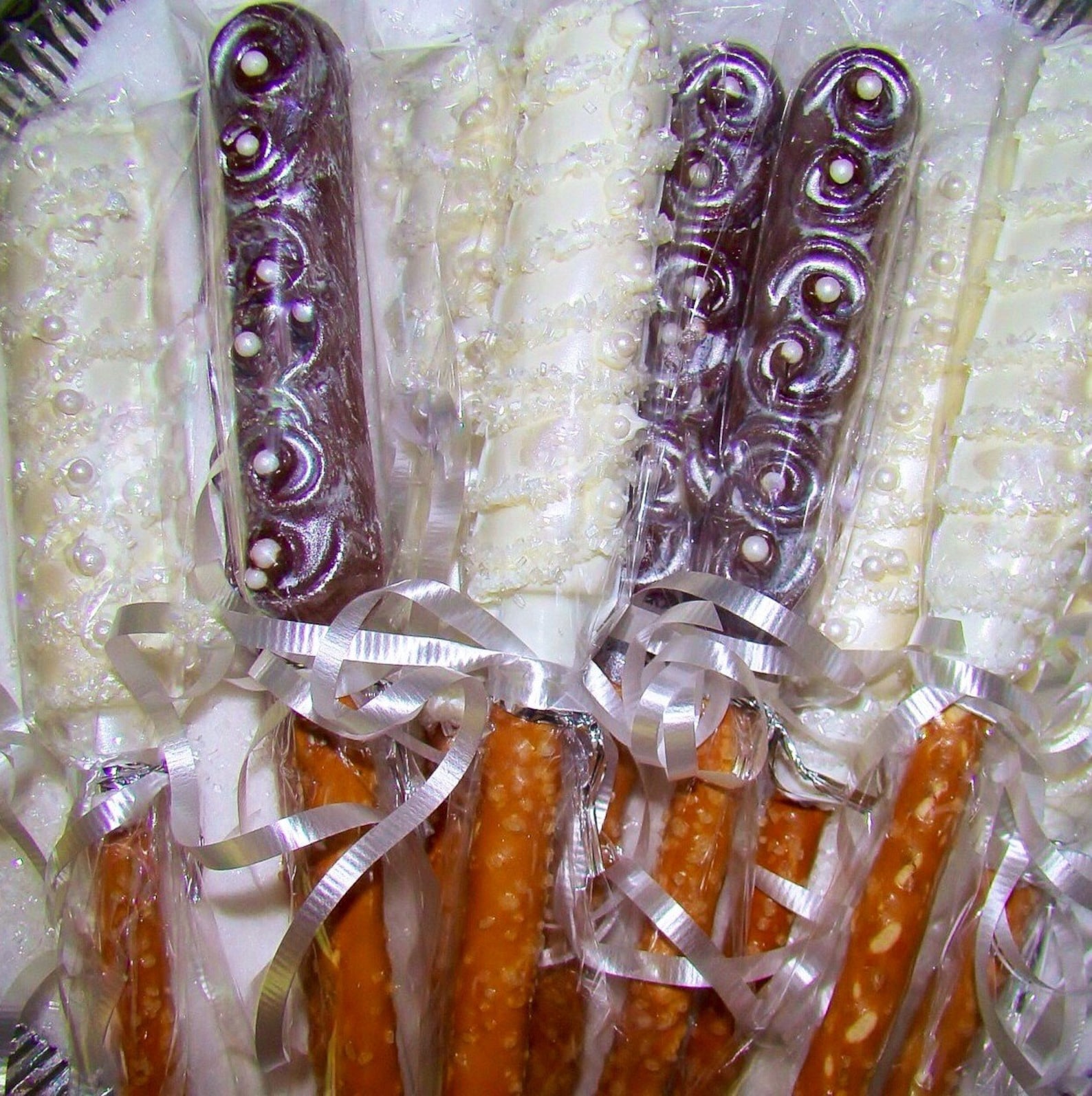 Chocolate Covered Pretzel Rods Chocolate Pretzel Wedding Favors Candy