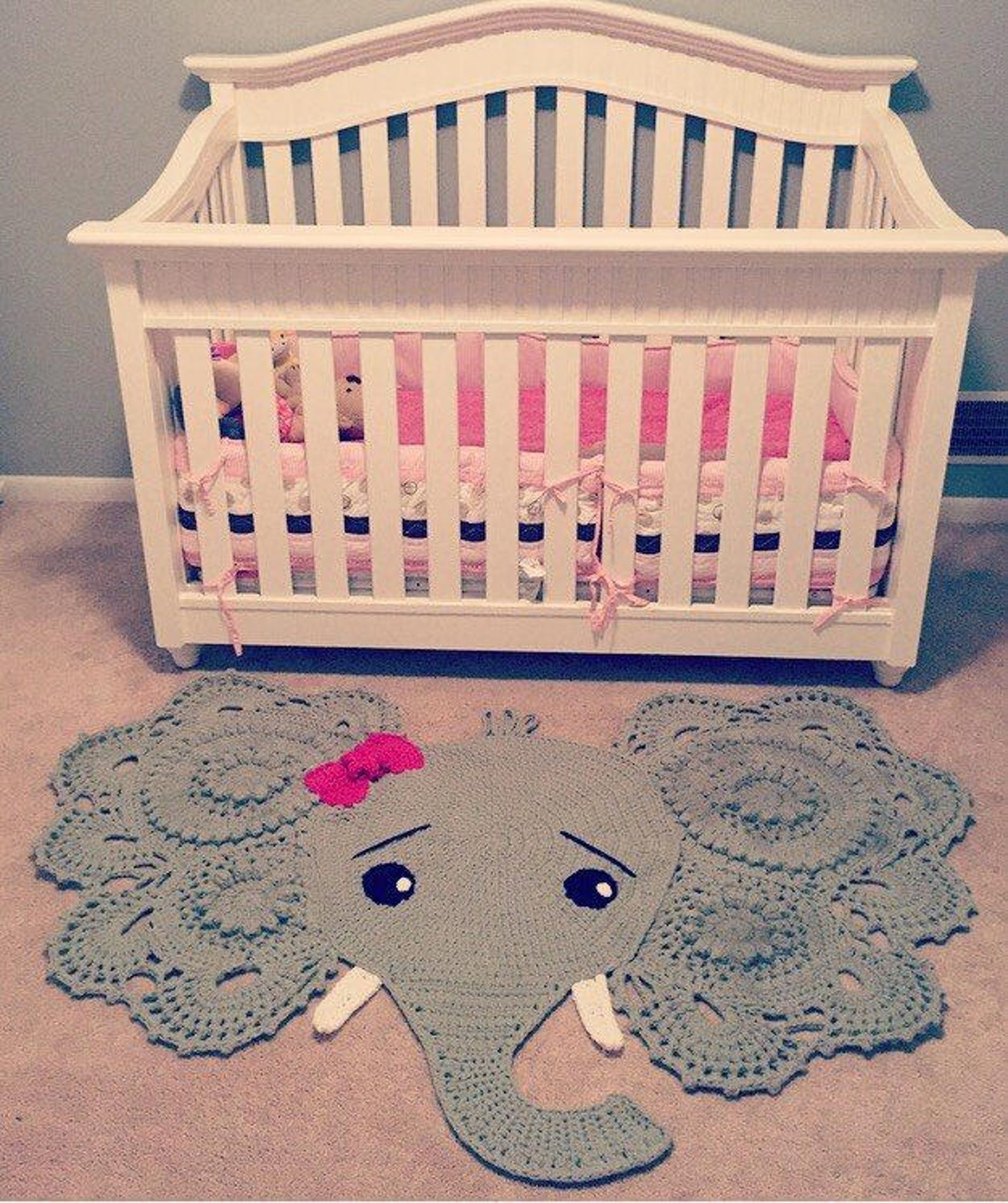 Crochet Elephant Rug Nursery Decor NURSERY Baby boy Baby Etsy