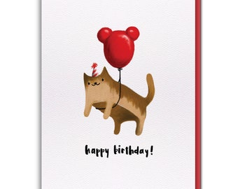 Card - Birthday Balloon BREAD CAT