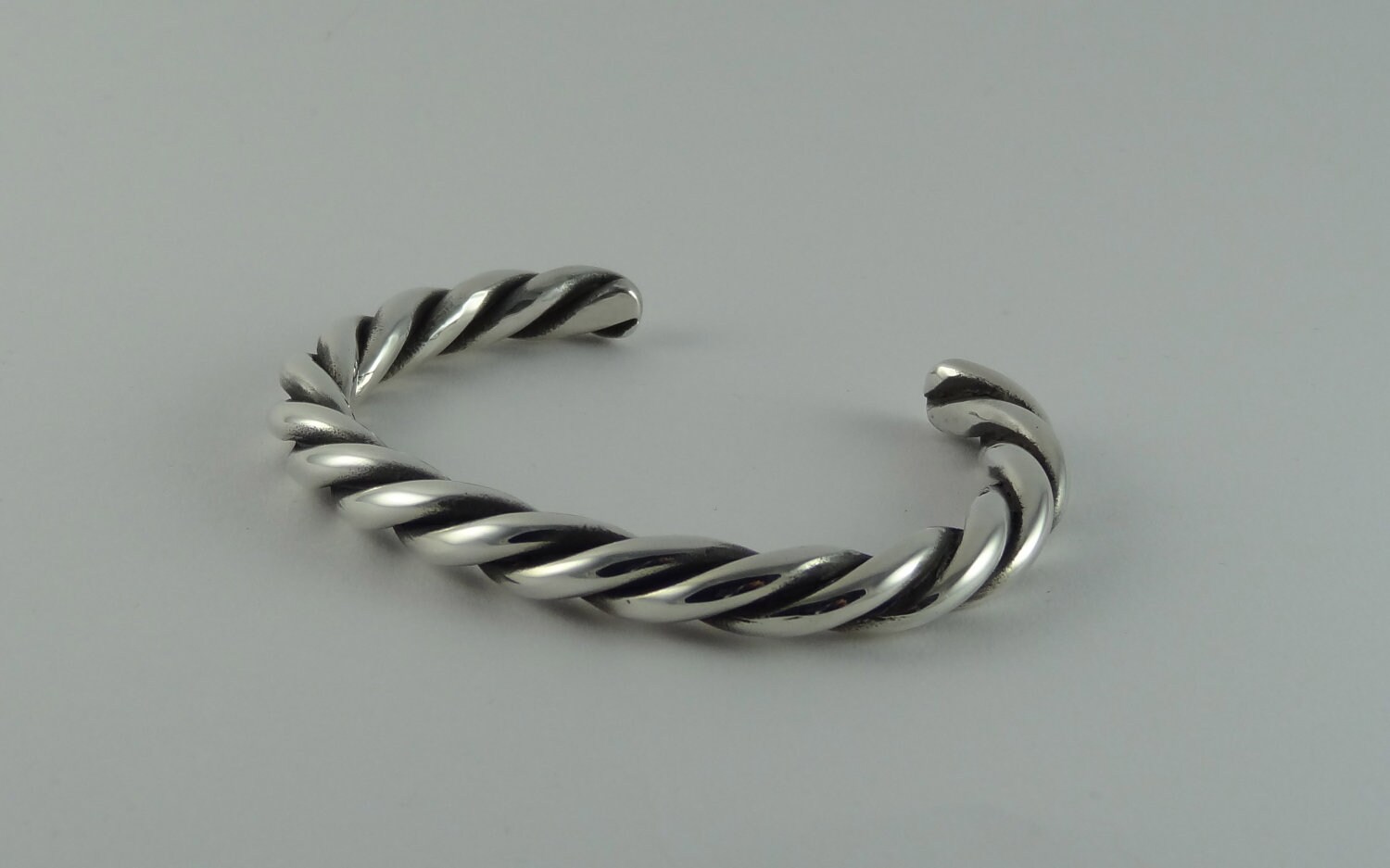 Heavy Twisted Silver Cuff Bangle Made From 925 STERLING Hand - Etsy