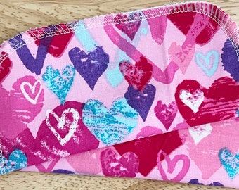 6 Heart Flannel Cotton Cloth Wipes 2 PLY