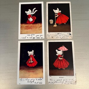 Misc Sunbonnet Babies (2 giorni della settimana e 2 mesi dell'anno) Cartoline antiche