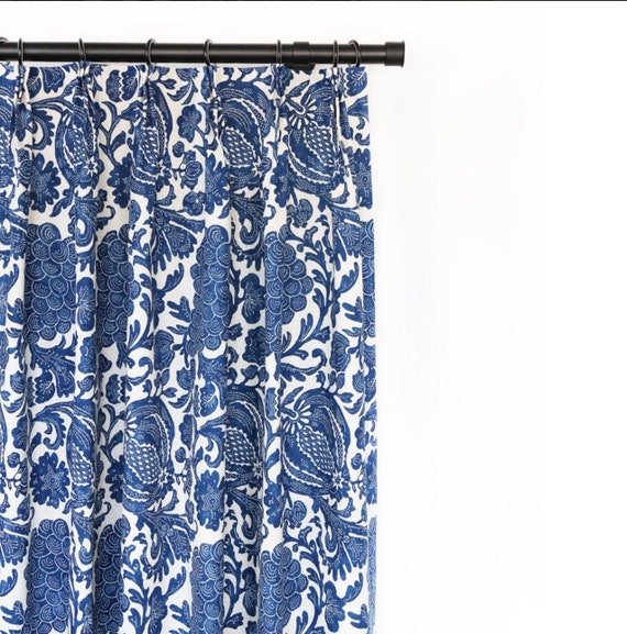Pair Of Java Batik Fabric Pleated Drapes Custom Make Drapes Etsy