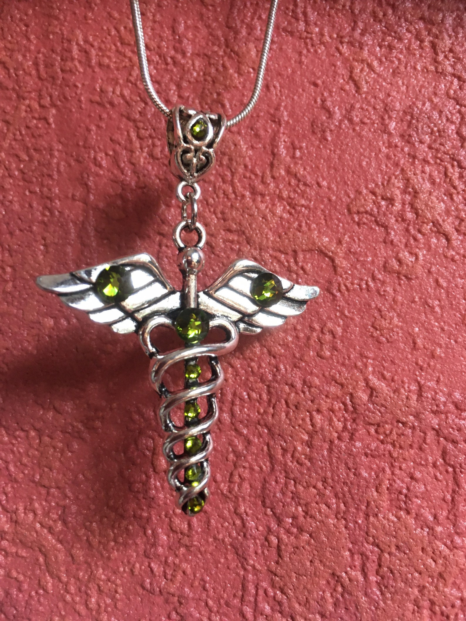 Archangel Raphael Healing Pendant Swarovski Necklace Etsy
