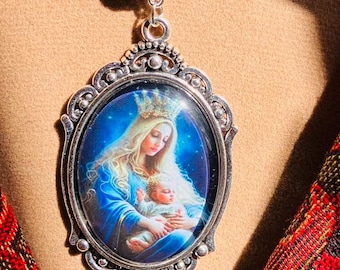 Mother of God, Virgin Mary, Queen of Heaven, Mary and Jesus, Virgin and child, Mary and Jesus, gift for her, gift for mom,FREE SHIPPING