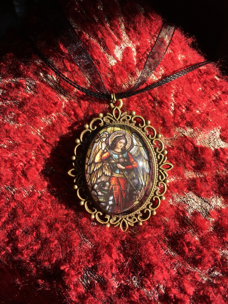 angel necklace gift for her angel Archangel Michael pendant FREE SHIPPING angel wings angel jewelry gift for mom archangel