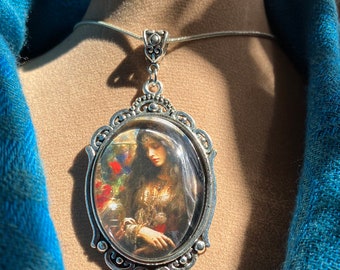 Religious pendant, spiritual jewelry, handmade, Mary Magdalene