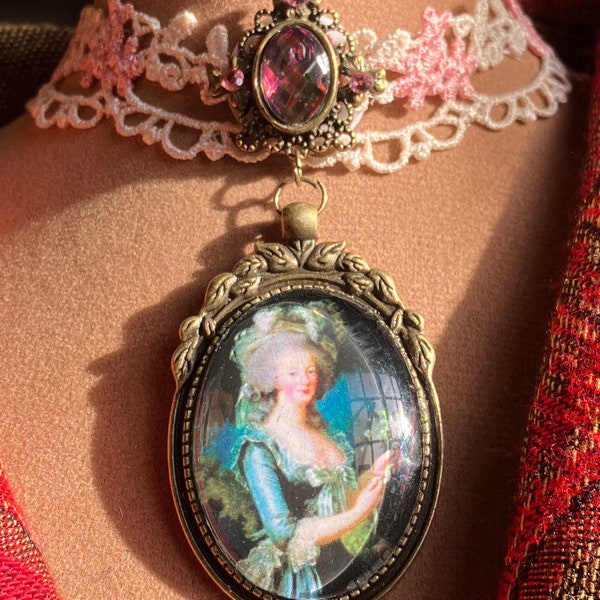 Marie-Antoinette, tour de cou rococo kant, 18e eeuw, handgemaakt, Franse kunst, kostuumjuwelen, Versailles, cadeau voor haar, VERSION GRATUITE