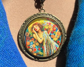 Religious pendant, spiritual jewelry, handmade, angel