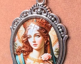 Maria medaillon, Moeder Gods, de Heilige Maagd, religieus geschenk, christelijk cadeau