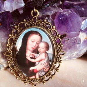 Mary and Jesus Pendant, the Goddess, Jesus, Goddess necklace, Goddess pendant, gift for her, gift for mom, Mother and child,  FREE SHIPPING