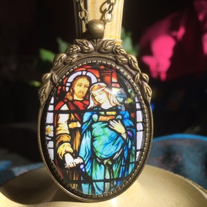 Maria Magdalena en Jezus hanger, Christus en Magdalena ketting, de verloren bruid, cadeau voor haar, cadeau voor moeder, GRATIS VERZENDING