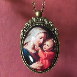 Virgin Mary Pendant, Mary and Jesus, Mother Mary, the Virgin, Madonna, the Virgin necklace, gift for her, gift for mom, FREE SHIPPING