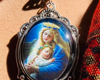 Religious pendant, spiritual jewelry, handmade,
