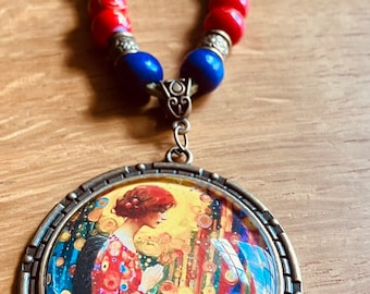 Religious pendant, spiritual jewelry, handmade, angel