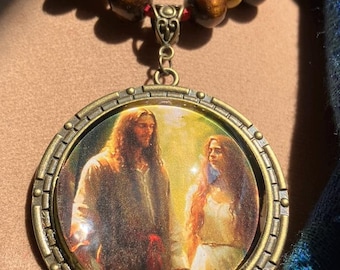 Religious pendant, spiritual jewelry, handmade, Mary Magdalene