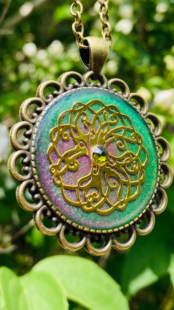 Tree of Life Resin Art Tree of Life Pendant Resin Jewelry Etsy