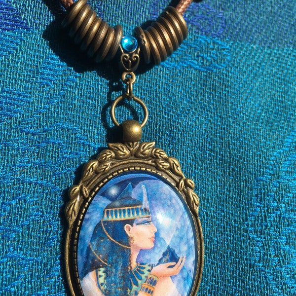 The Goddess, Goddess pendant, Pamela Matthews art, Goddess Maat, Goddess jewelry, gift for her, gift for mom, character art, FREE SHIPPING