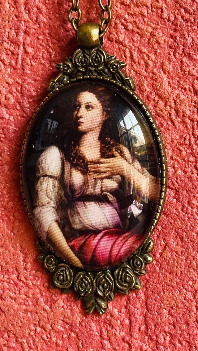Mary Magdalene, Mary Magdalene pendant, Renaissance art, gift gift for her - FREE SHIPPING