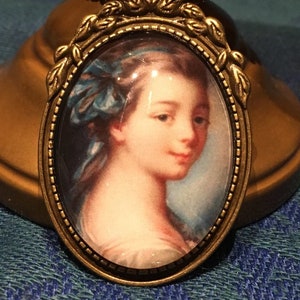 Baroque art, French art pendant, cameo, Versailles, historic cameo, costume jewelry, gift for her, gift for mom,  FREE SHIPPING