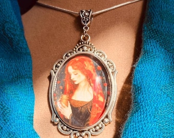 Religious pendant, spiritual jewelry, handmade, Mary Magdalene