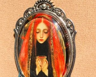 Colgante religioso, joyería espiritual, hecho a mano, María Magdalena