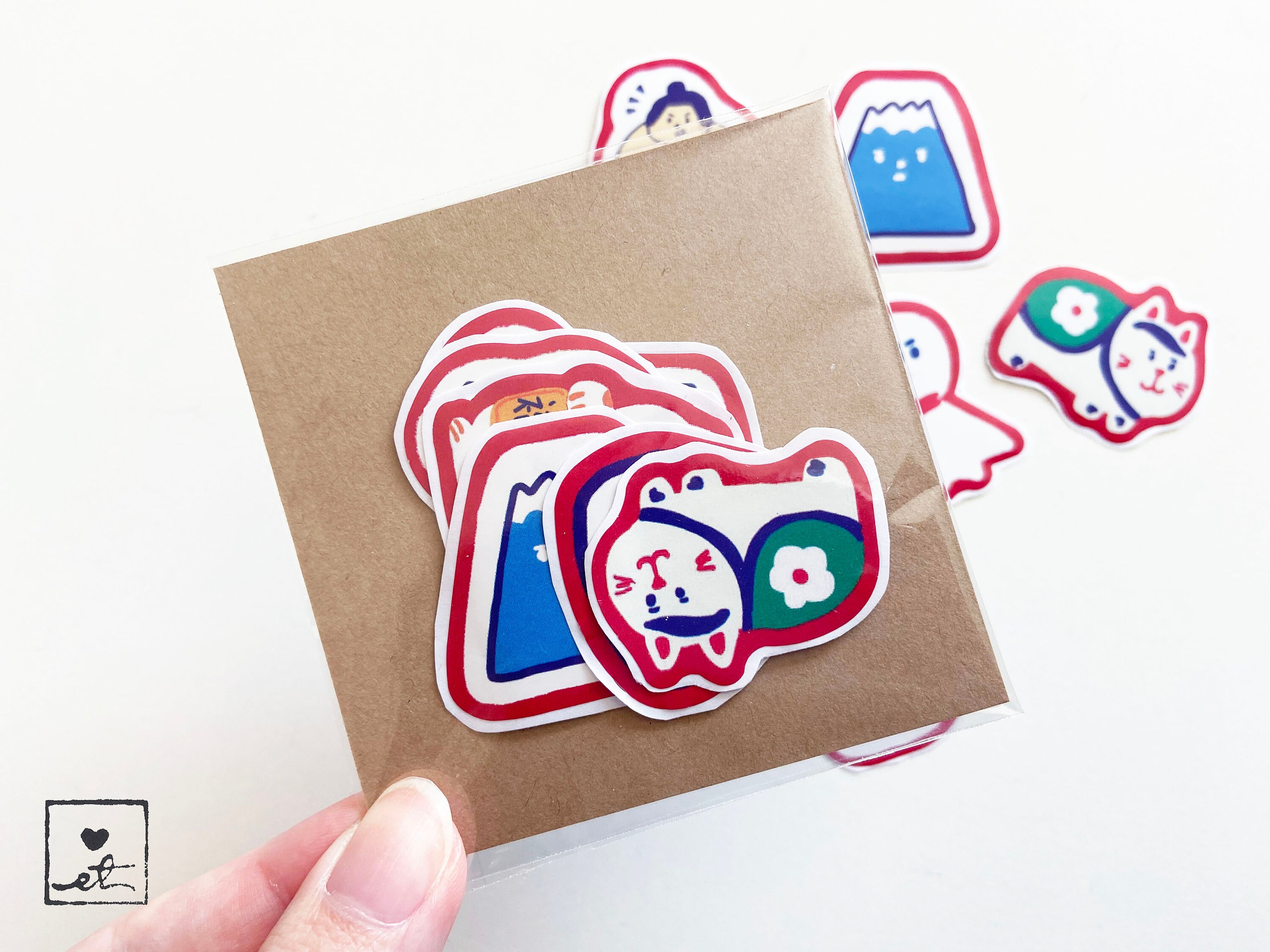 Cute Japan Theme Sticker Pack 7 pieces cartoon illustration Etsy