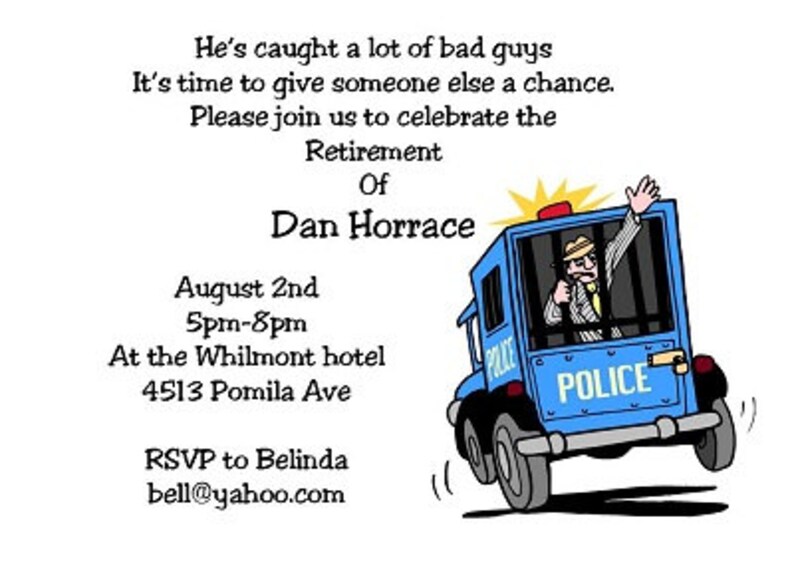 Police Retirement Party Invitations 854 Etsy