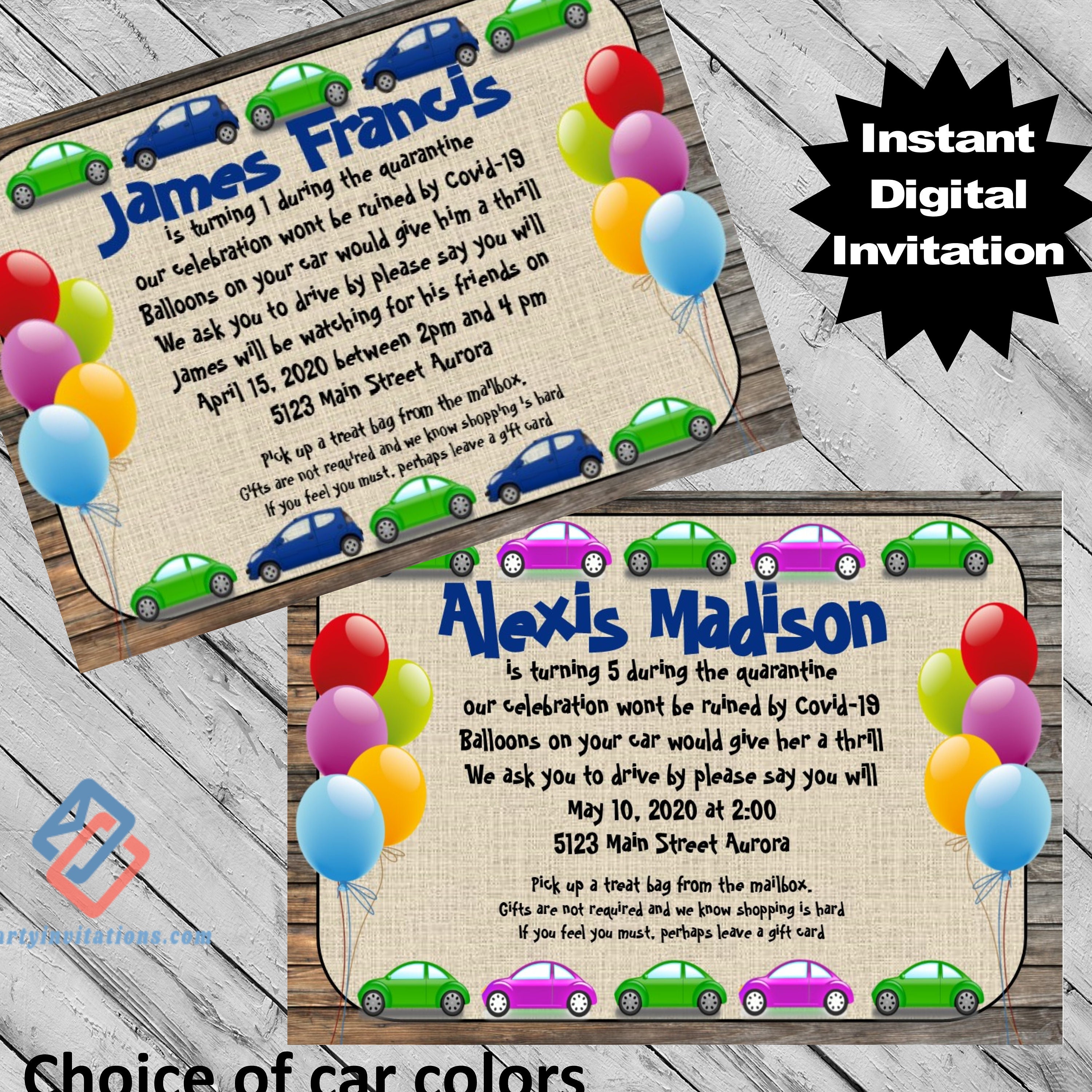 Download Drive By Kids Parade Birthday Party Invitations Parade Of Etsy