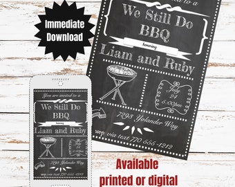 We Still Do BBQ invitation digital download corjl template mockup card pdf jpg online proof